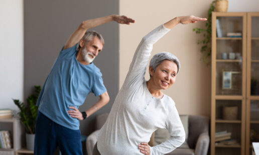 senior-couple-exercising-home